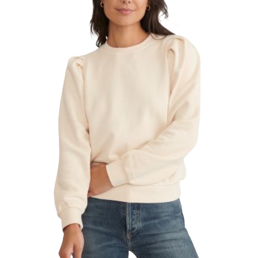 ☀️🔥Marine Layer - Ivory Enya Puff Sleeve Sweatshirt - L